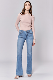 Bella Rose Mid Rise Flare Jeans