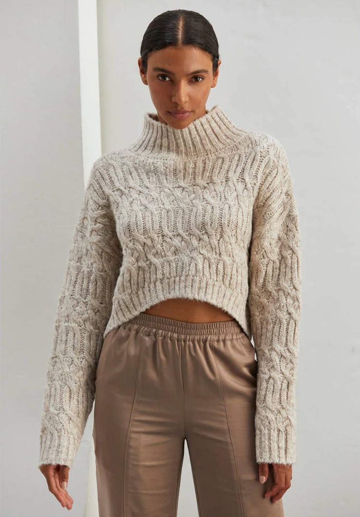 Lenore Mock Neck Cropped Sweater