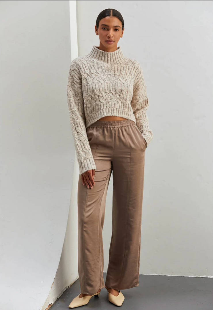 Lenore Mock Neck Cropped Sweater