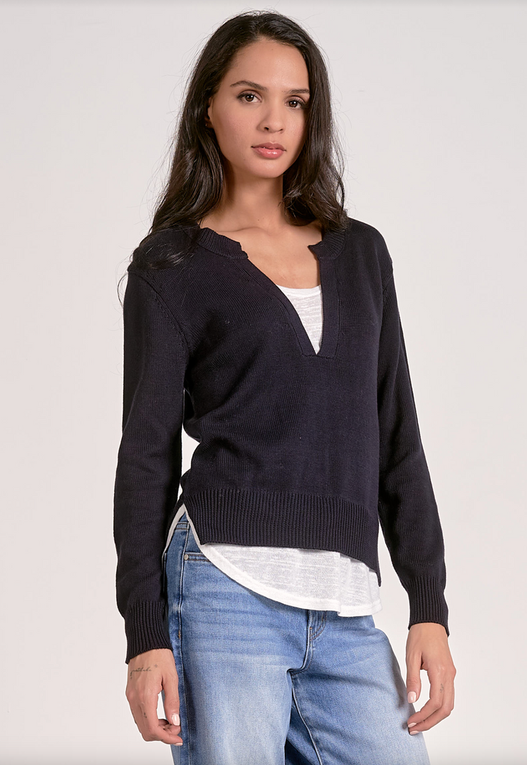 Angela V Neck Sweater/Tee Combo