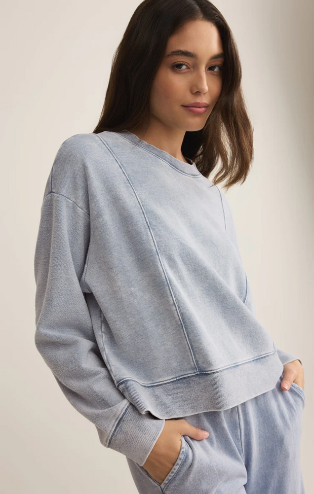 Z Supply Lax Denim Sweatshirt