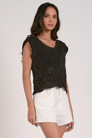 Stassi Crochet Sleeveless Sweater Top