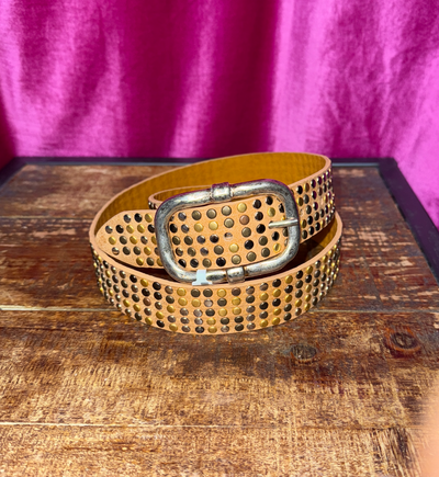 Tan Studded Leather Streets Ahead Belt