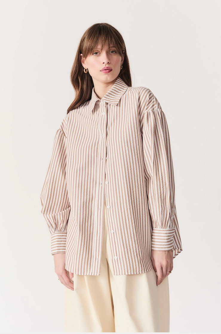 Felicity Oversized Striped Button Down Shirt