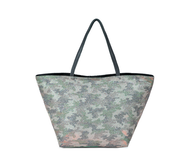 Lara Metallic Camo Small Tote Bag