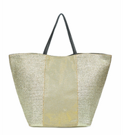 Lara Metallic Raffia Large Tote Bag