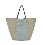 Lara Metallic Raffia Large Tote Bag