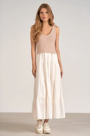 Arianna Dress - White/Natural