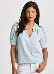 Sarah Soft Denim Short Sleeve Top