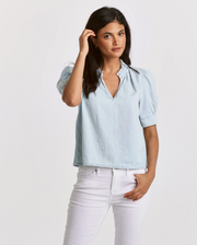 Sarah Soft Denim Short Sleeve Top