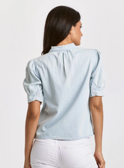 Sarah Soft Denim Short Sleeve Top