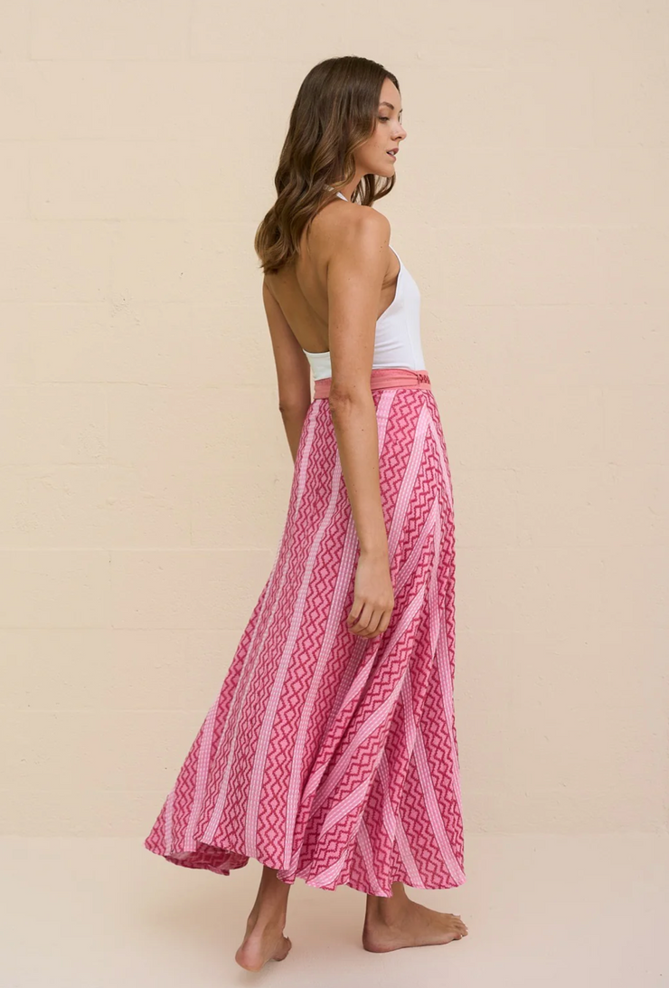 PITUSA Zigzag Midi Wrap Skirt