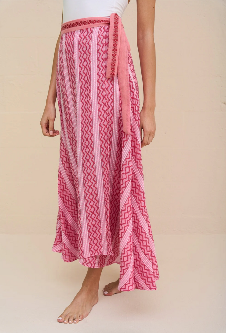 PITUSA Zigzag Midi Wrap Skirt