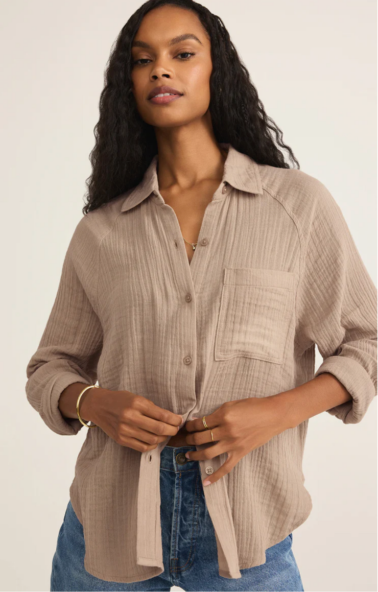 Z Supply Perfect Airy Gauze Button Up