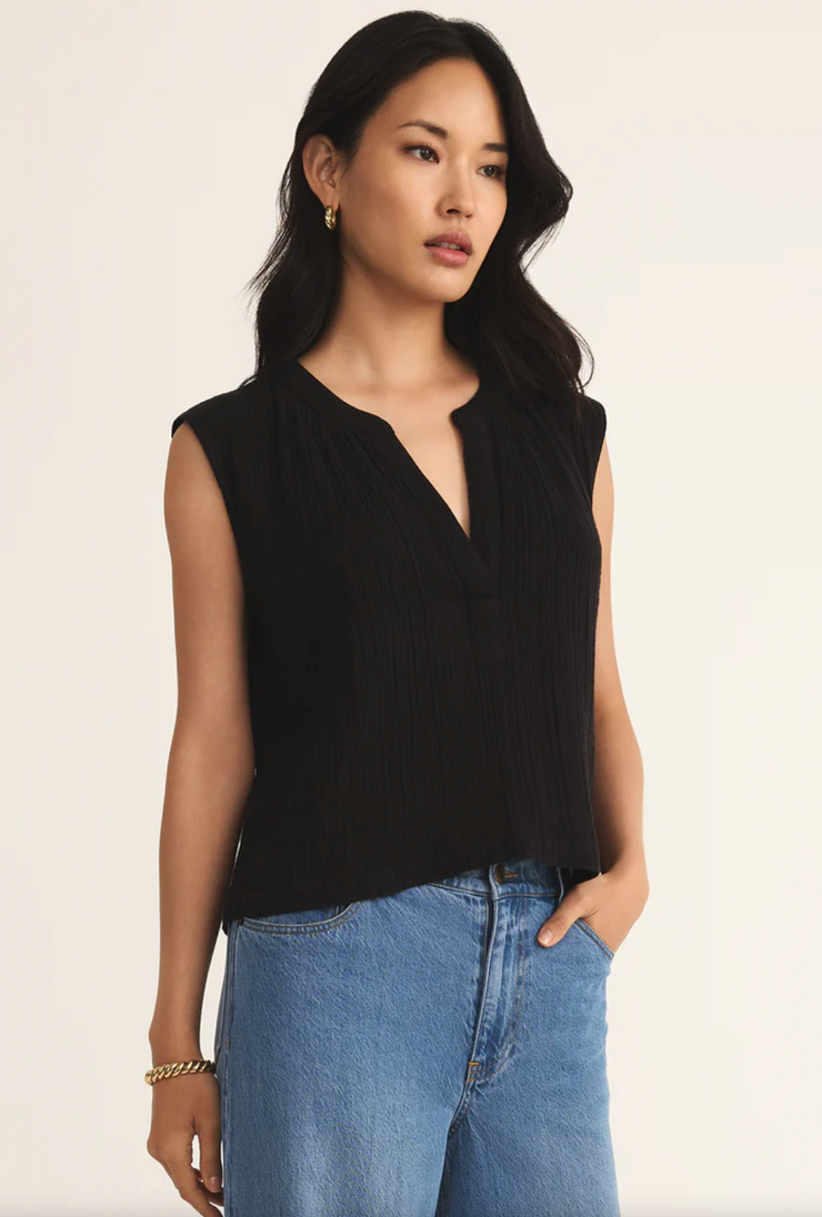 Z Supply Cliffside V-Neck Airy Gauze Top