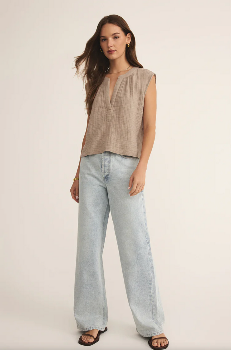 Z Supply Cliffside V-Neck Airy Gauze Top