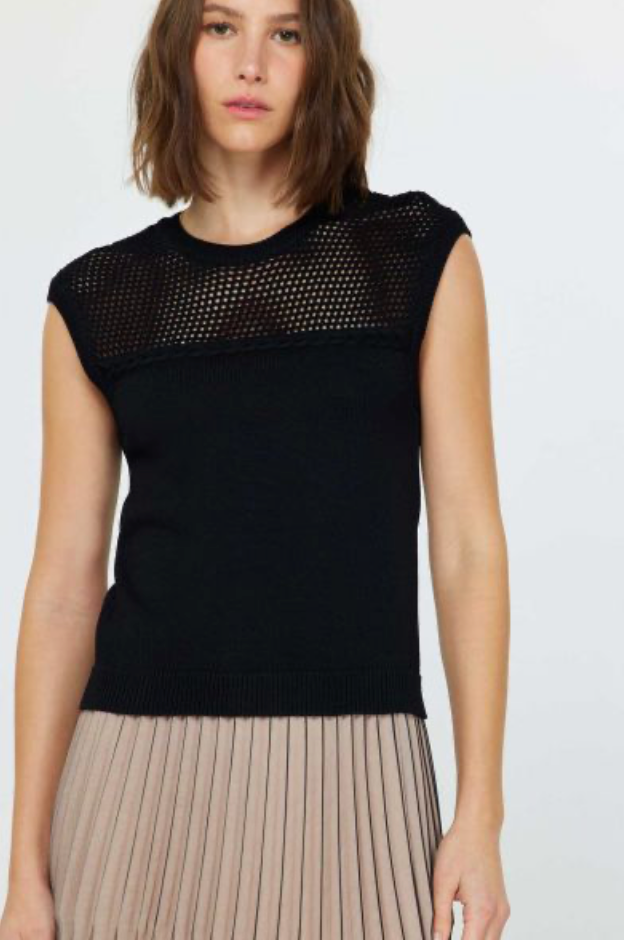 Camille Mesh Sleeveless Sweater