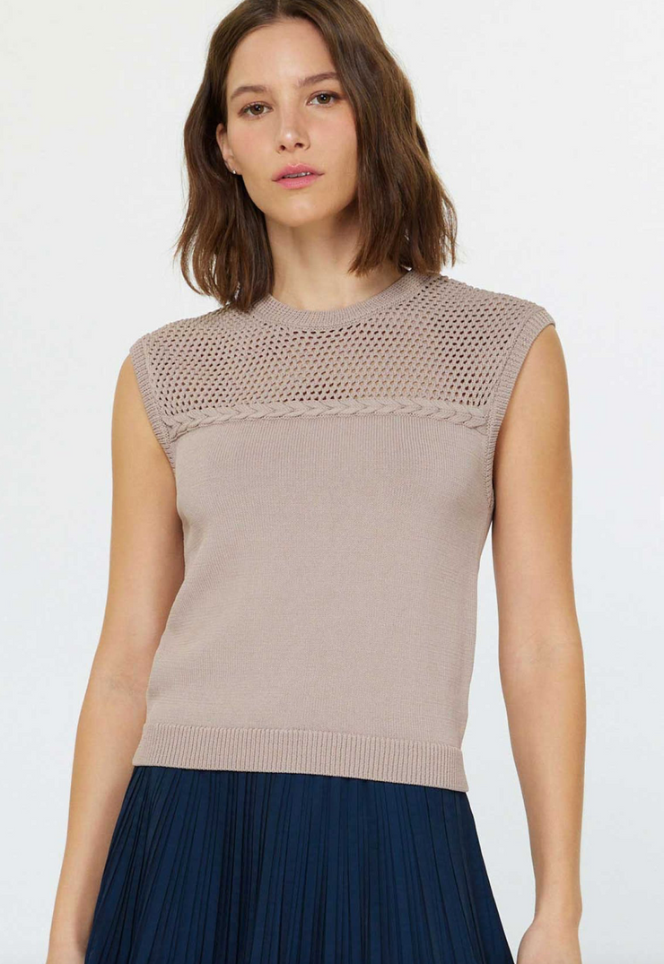 Camille Mesh Sleeveless Sweater