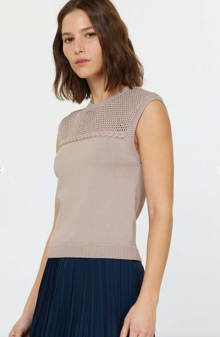 Camille Mesh Sleeveless Sweater