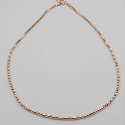 Gold Filled Ball Beaded Necklace - 2mm