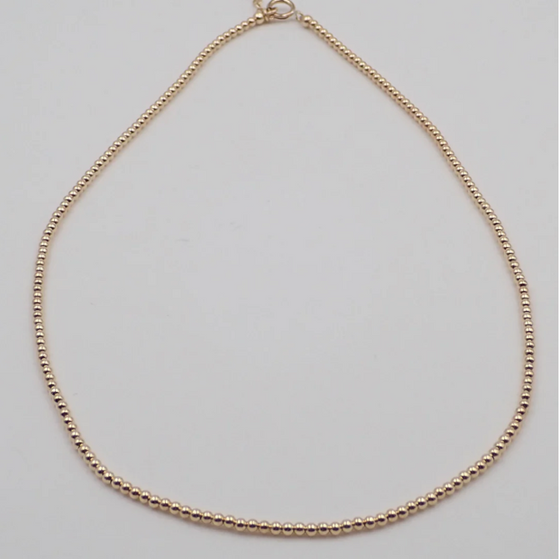 Gold Filled Ball Beaded Necklace - 2mm