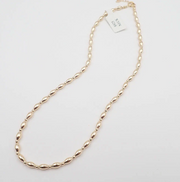 Oval Gold Filled Beaded Necklace