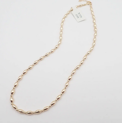Oval Gold Filled Beaded Necklace