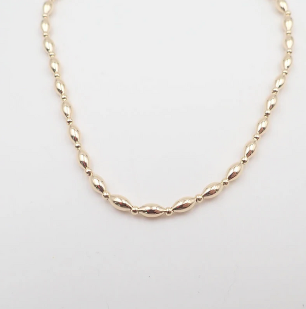 Oval Gold Filled Beaded Necklace
