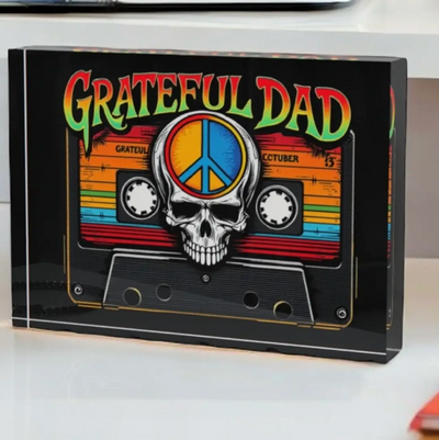 Grateful Dad - Crystal Block Decor