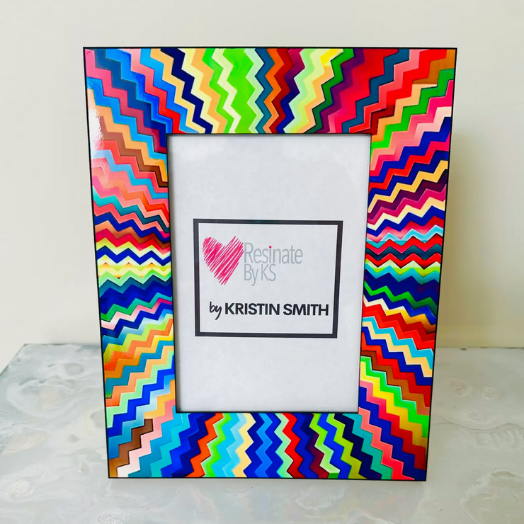 Colorful Zig Abstract Picture Frame