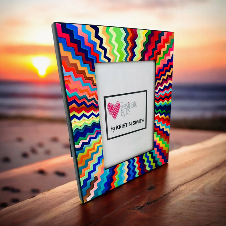Colorful Zig Abstract Picture Frame