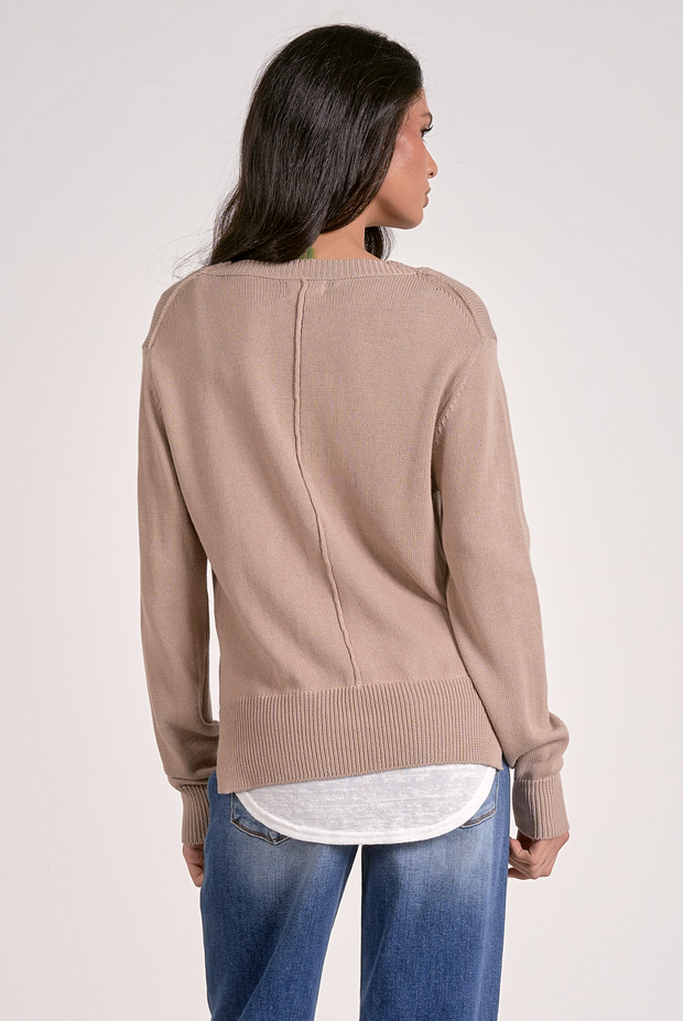 Angela V Neck Sweater/Tee Combo
