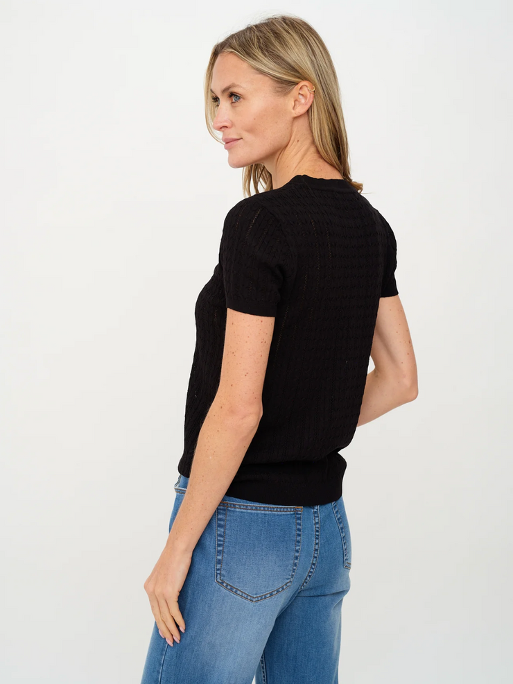 Liam Short Sleeve Cable Knit Sweater