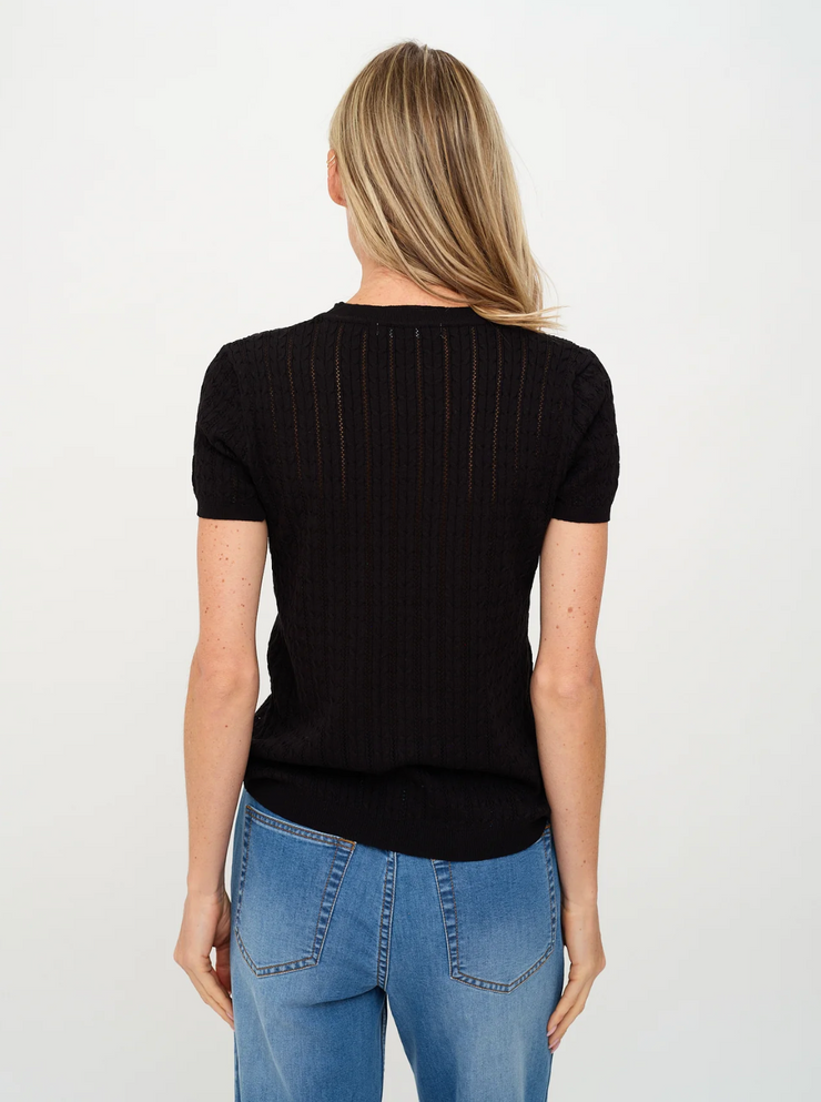 Liam Short Sleeve Cable Knit Sweater