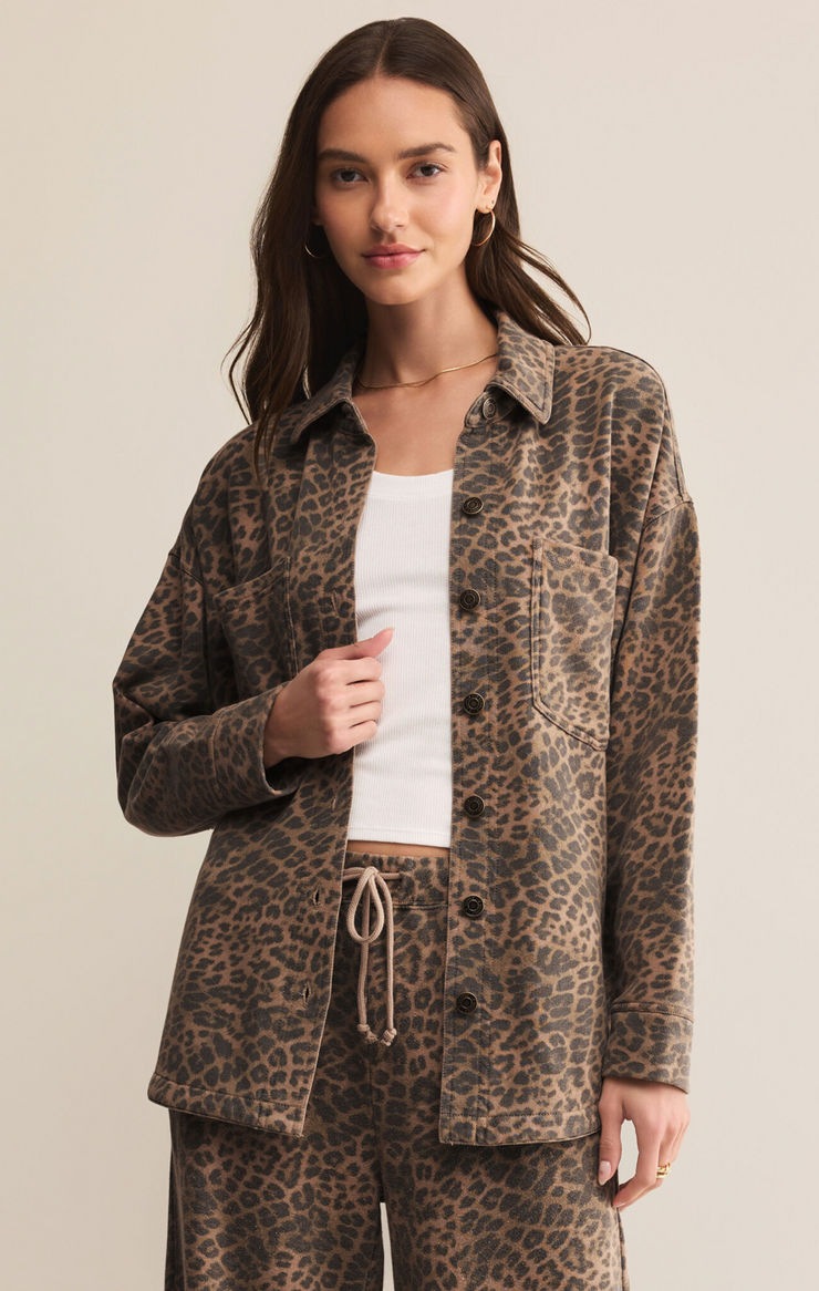 Z Supply All Day Leopard Knit Jacket