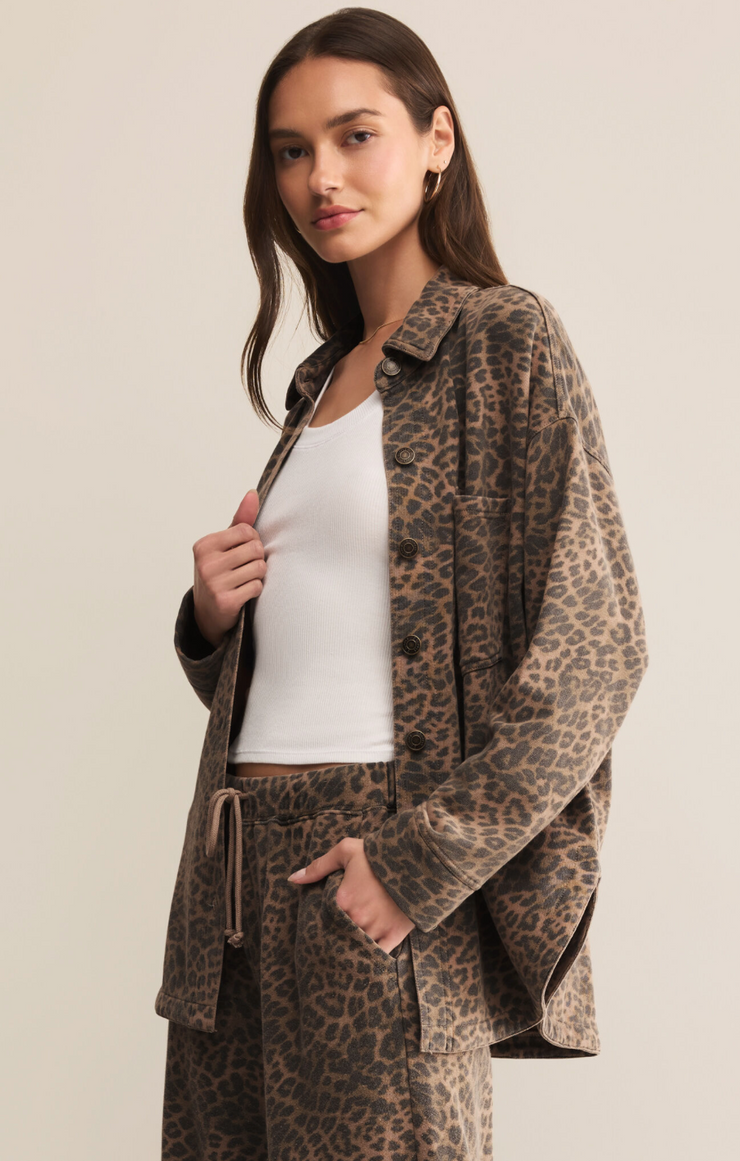 Z Supply All Day Leopard Knit Jacket