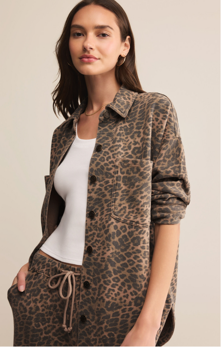 Z Supply All Day Leopard Knit Jacket