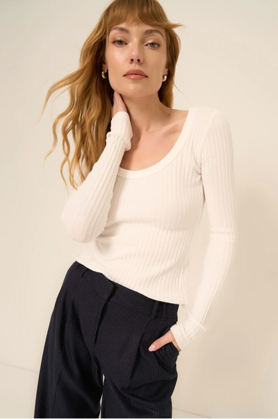 What's The Scoop Rib Longsleeve Top