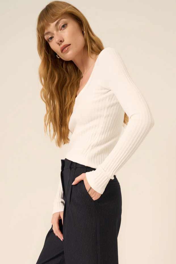 What's The Scoop Rib Longsleeve Top