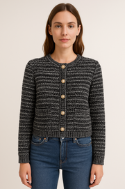 Corey Textured Tweed Cardigan