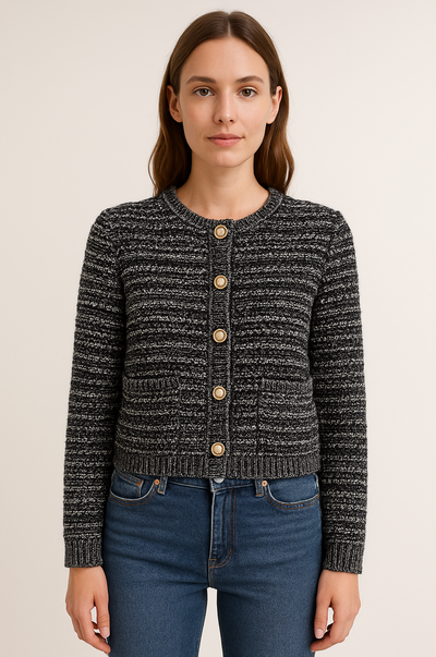 Corey Textured Tweed Cardigan