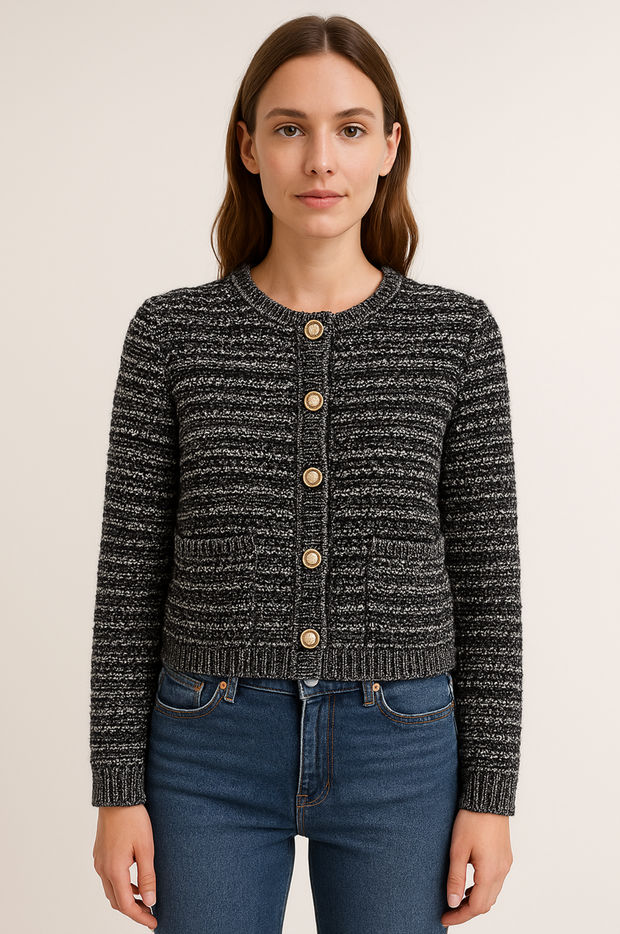 Corey Textured Tweed Cardigan