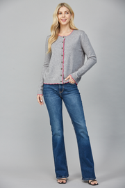 Garett Scallop Edge Cardigan Sweater