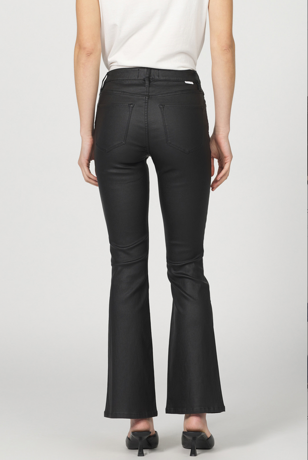 Jax Coated Black Mid Rise Bootcut Jean