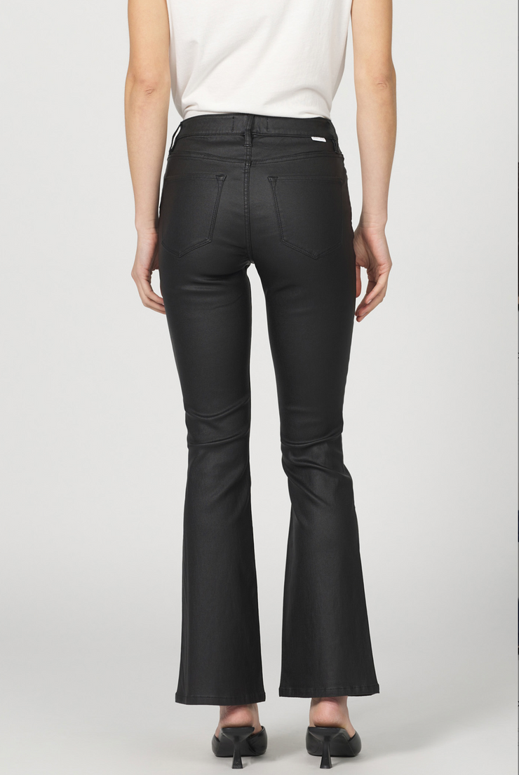 Jax Coated Black Mid Rise Bootcut Jean