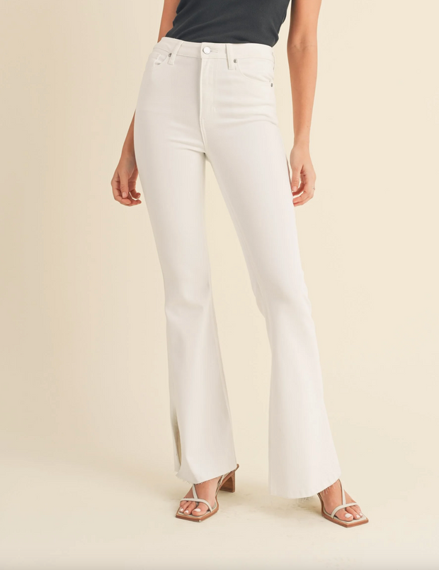 Amelia Slit Flare - White
