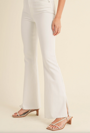 Amelia Slit Flare - White