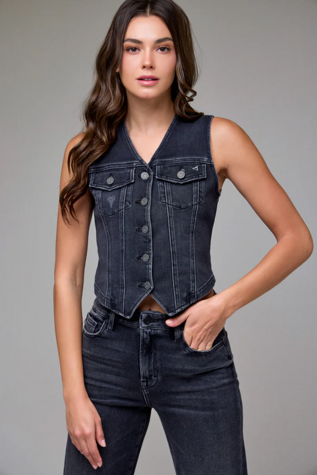 Veronica Fitted Denim Vest