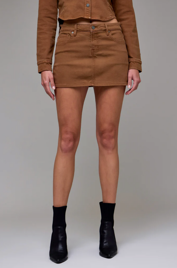 Peyton Low Rise Micro Mini Skirt - Tawny