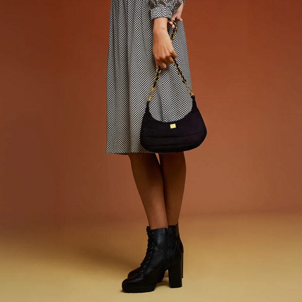 Think Royln Mini Moon Luxe Suede Bag